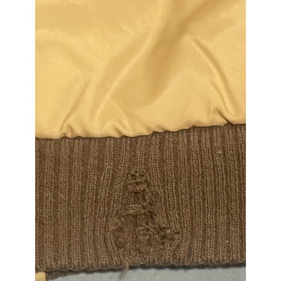 Sigallo, Yellow Nylon Flight Skii Jacket, 80s Size L, Zipper Closure, Warm FLAWS - Picture 5 of 9